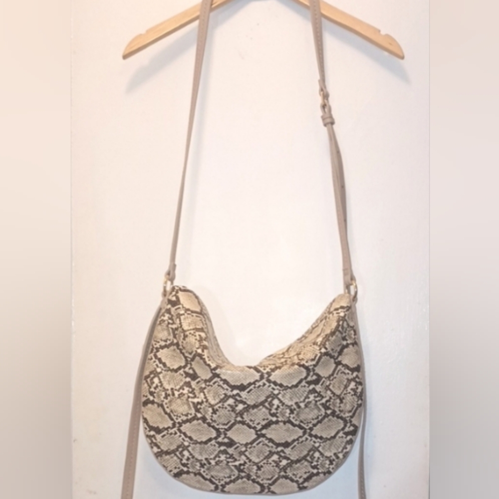 DOLCE VITA Snakeskin Pattern large moon Shoulder Bag